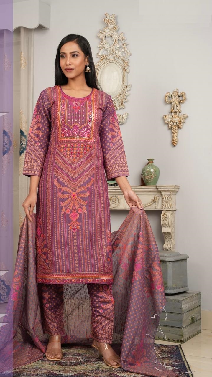 Embroidery Three Piece-5